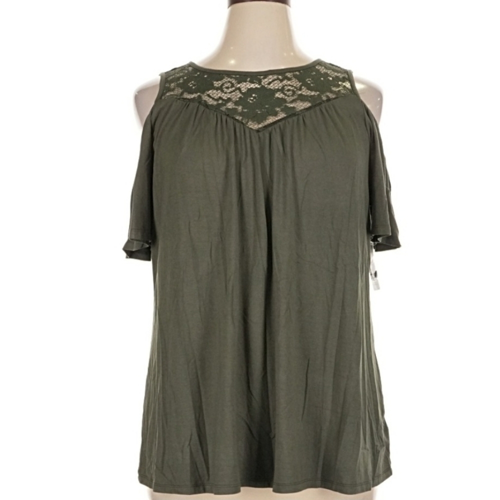NWT Torrid Size 1 Olive Green Cold Shoulder Top